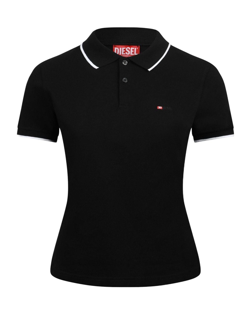 DIESEL Black T-Tendy-Microdiv Short Sleeve Polo Shirt for men