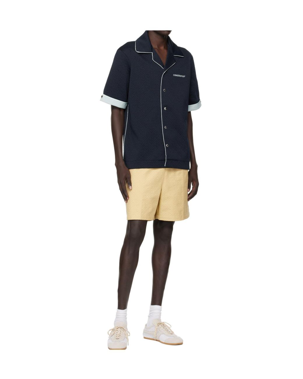 Casablanca Blue Logo Short-Sleeved Shirt for men
