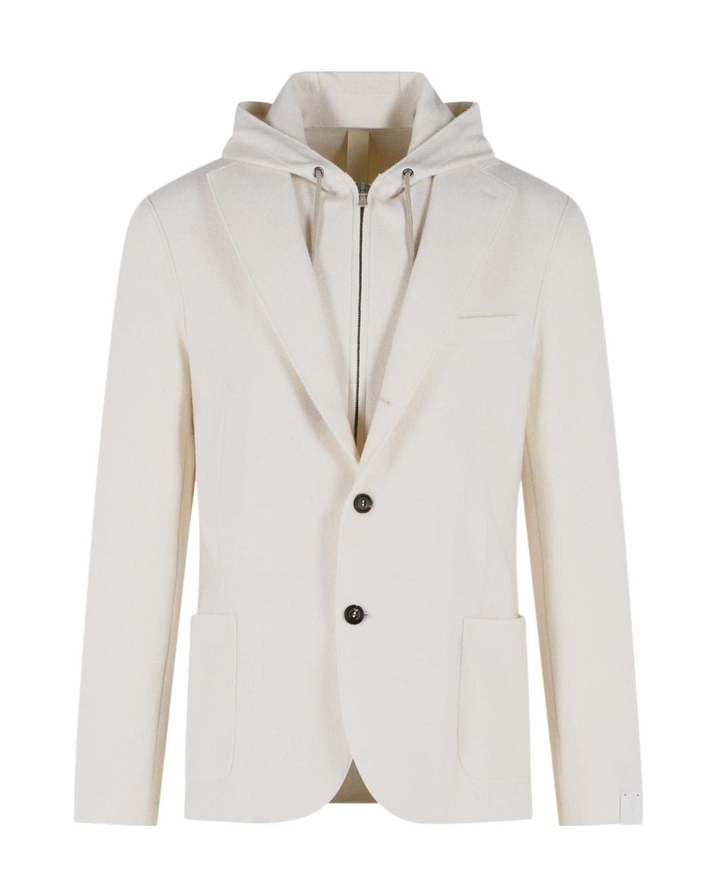 Eleventy White Long-Sleeved Casual Jacket for men