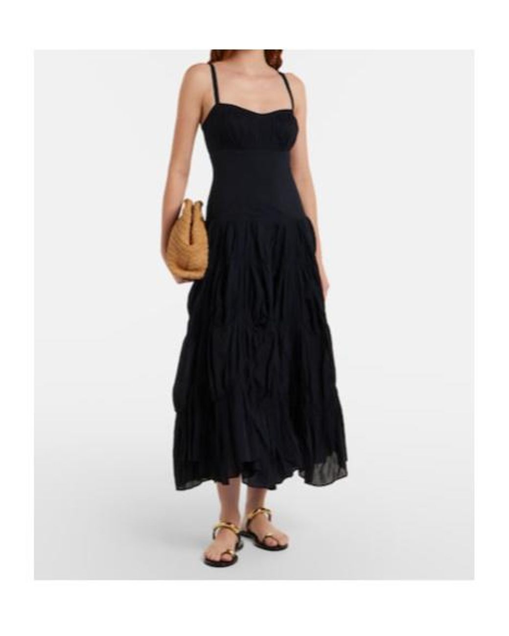 Ulla Johnson Black Emmalina Cotton Voile Maxi Dress