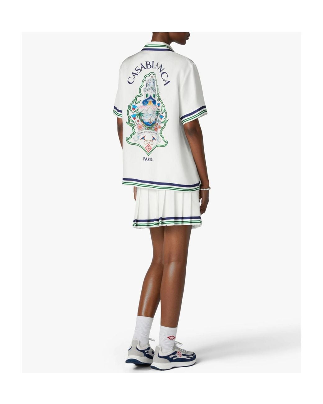 Casablanca White Hotel Emblem Silk Shirt