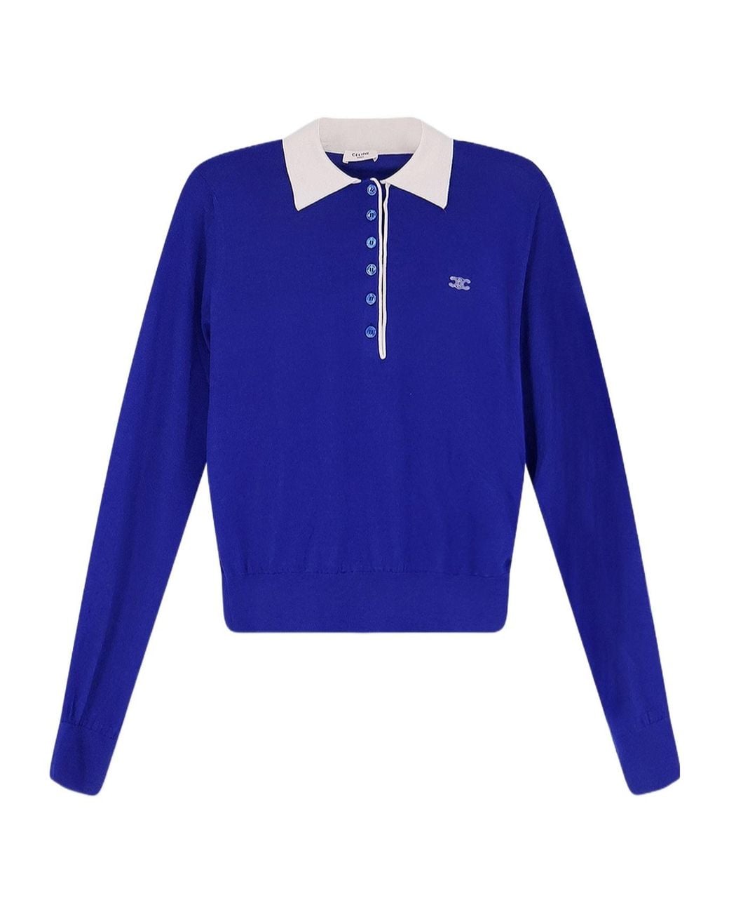 Céline Blue Polo Sweater