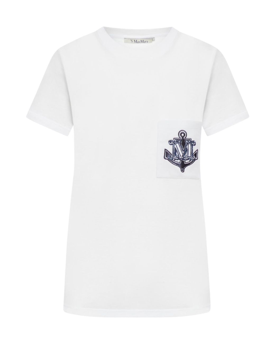 Max Mara White Acacia Straight Hem Crewneck T-Shirt
