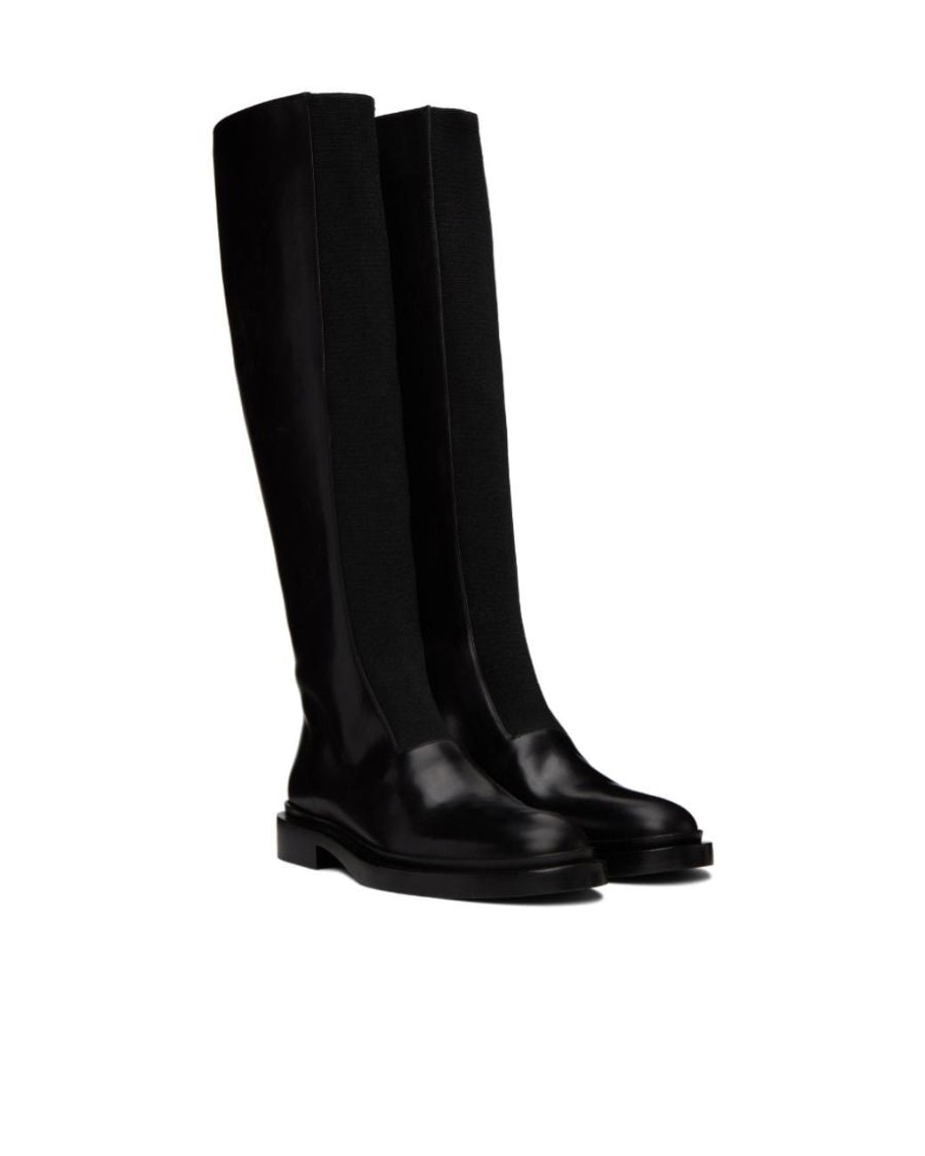 Jil Sander Black Round Toe Knee-High Boots