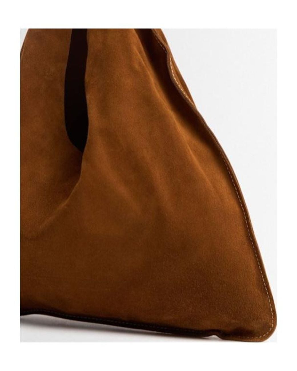 The Row Brown Small Bindle Suede Top Handle Bag