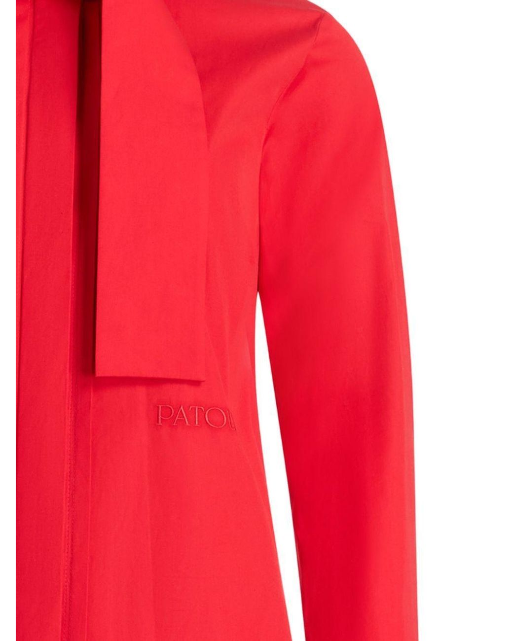 Patou Red Scarf Neck Blouse
