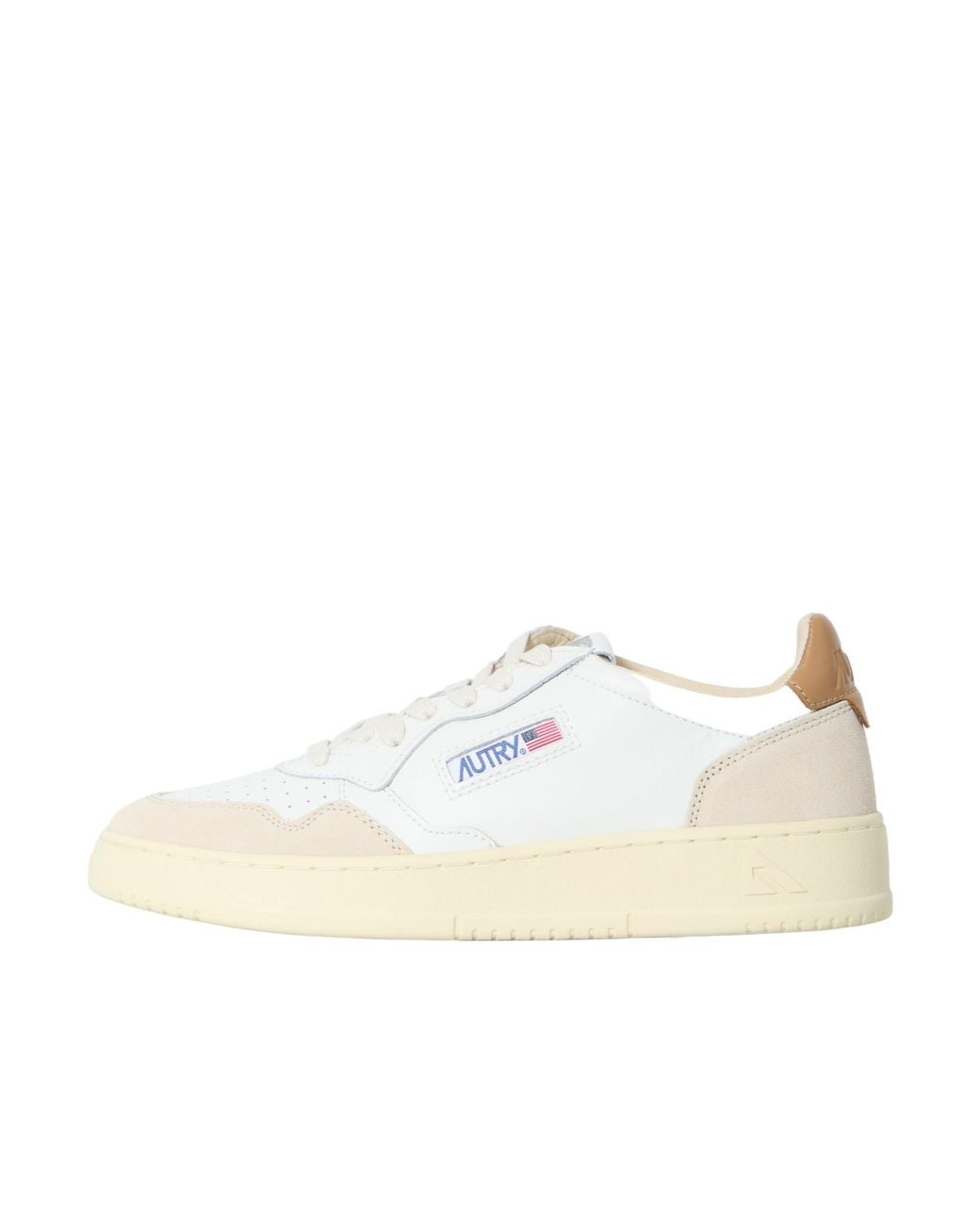 Autry White Perforated Low-Top Sneakers for men