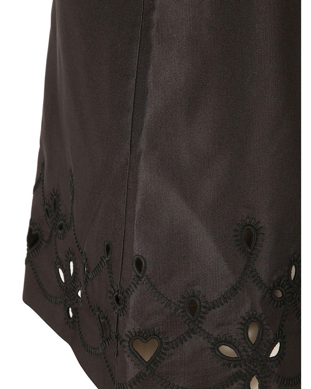 Chloé Black Embroidered A-Line Mini Skirt