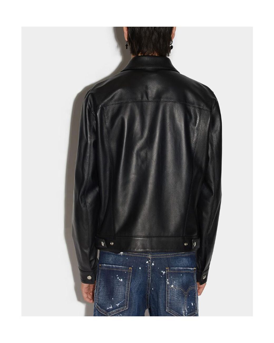 DSquared² Black Long Sleeved Snapped Jacket for men