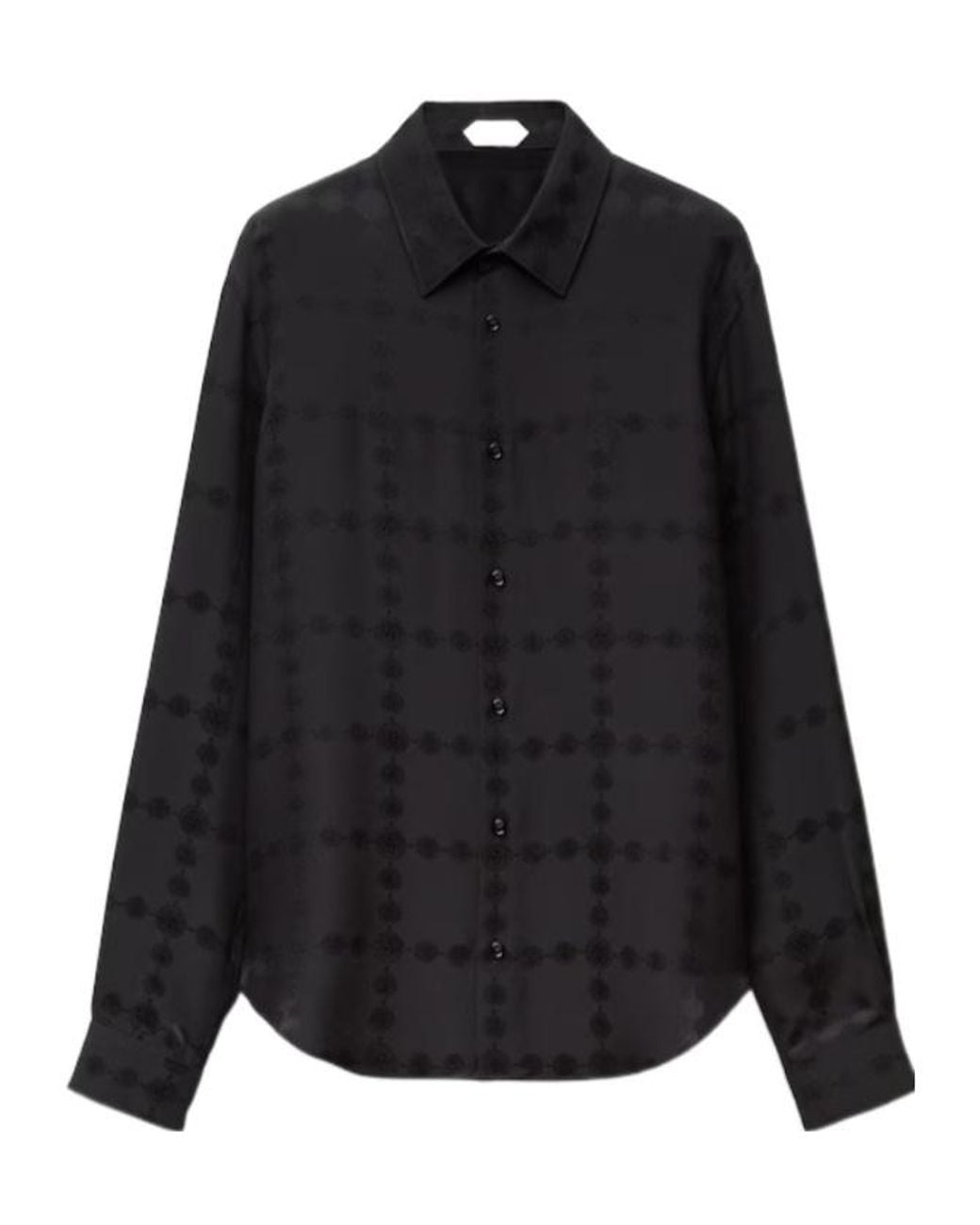 Versace Black Jacquard Crêpe Satin Shirt for men