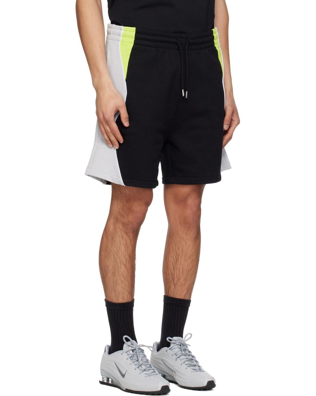 Casablanca Blue Color-Block Drawstring Shorts for men