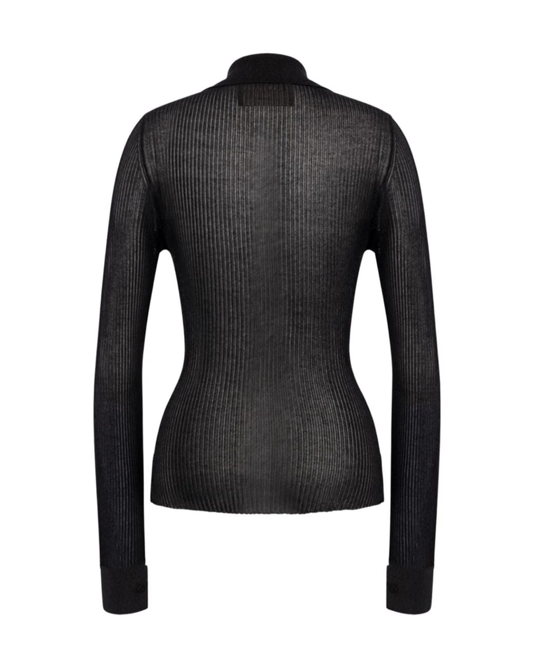 Dondup Black Long-Sleeve Knit Top