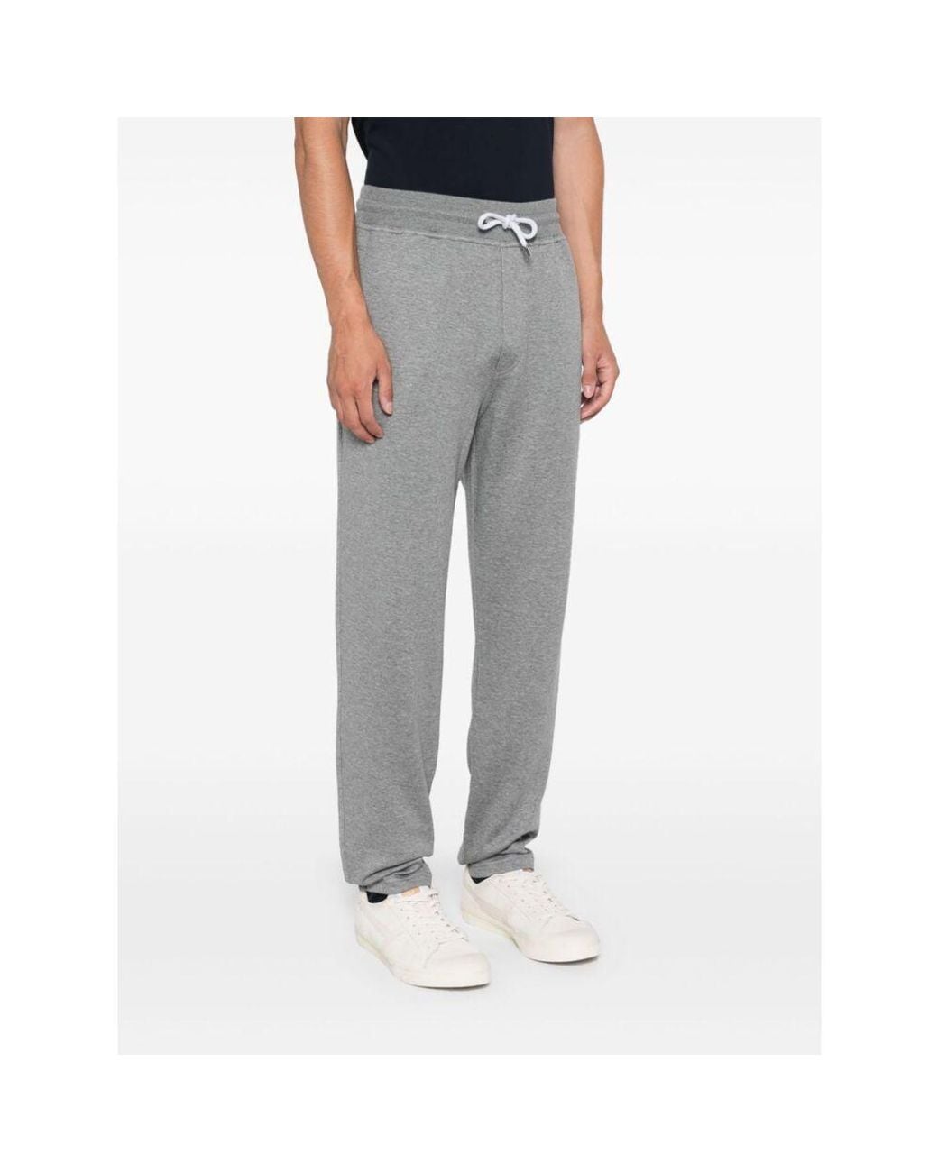 Brunello Cucinelli Gray Drawstring Straight Leg Pants for men