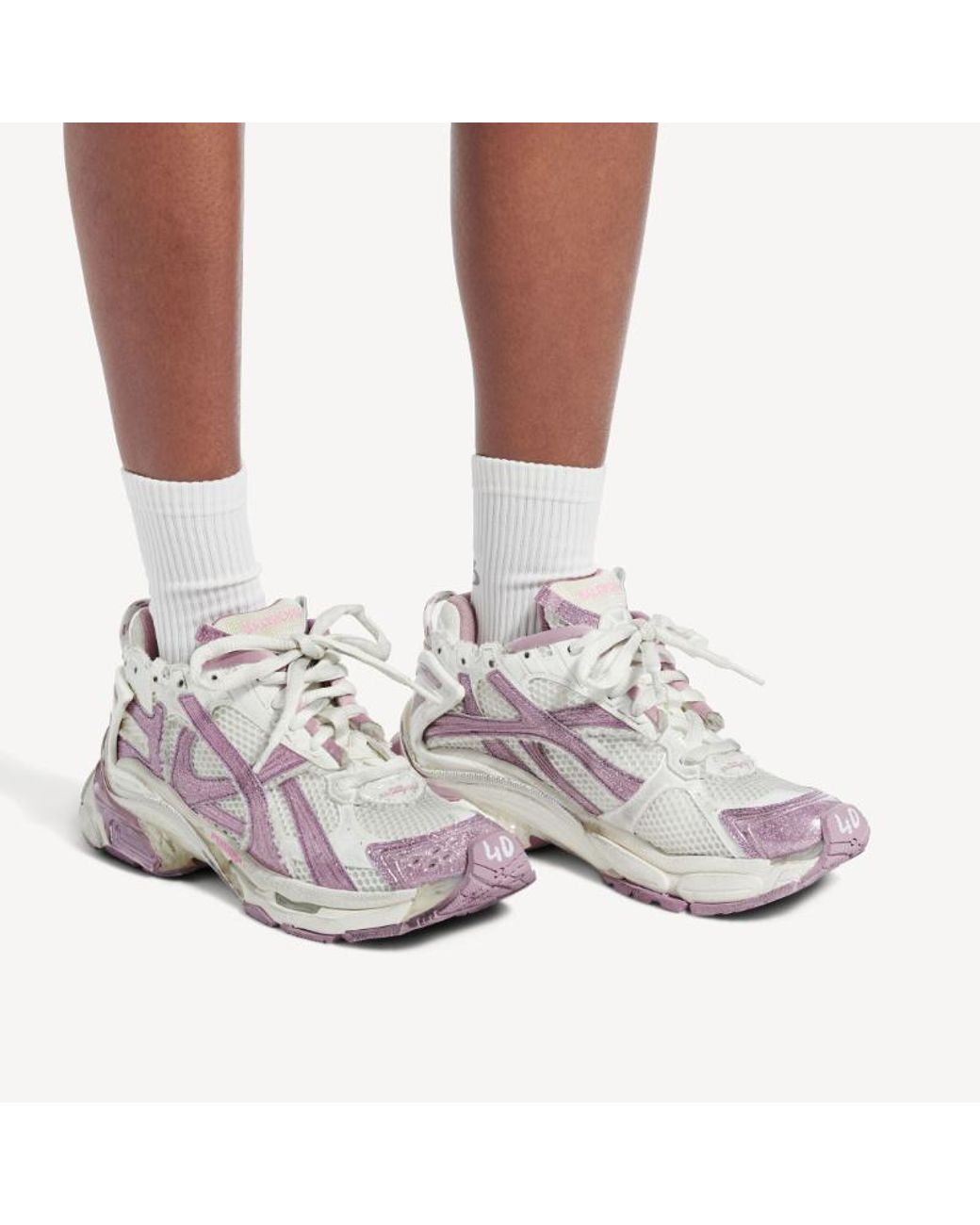 Balenciaga White Runner Glitter Sneaker