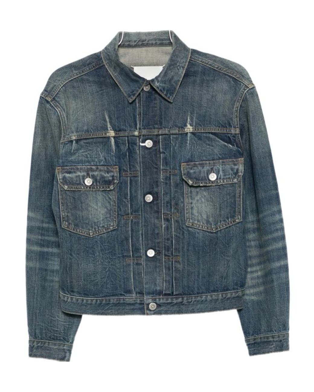 Maison Margiela Blue Distressed Denim Jacket