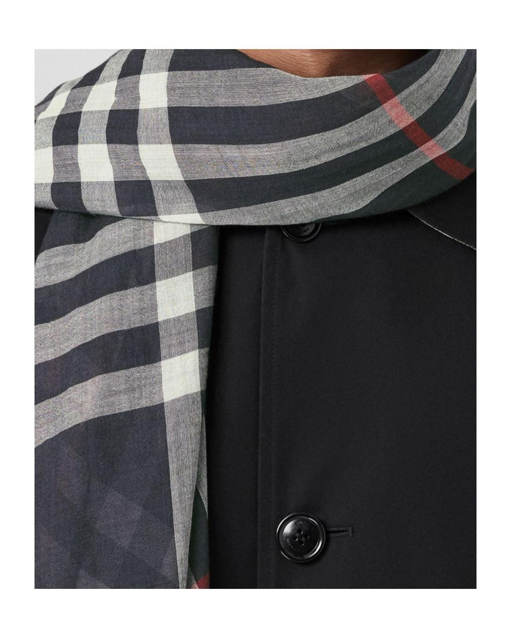 Burberry Blue Lightweight Check Scarf