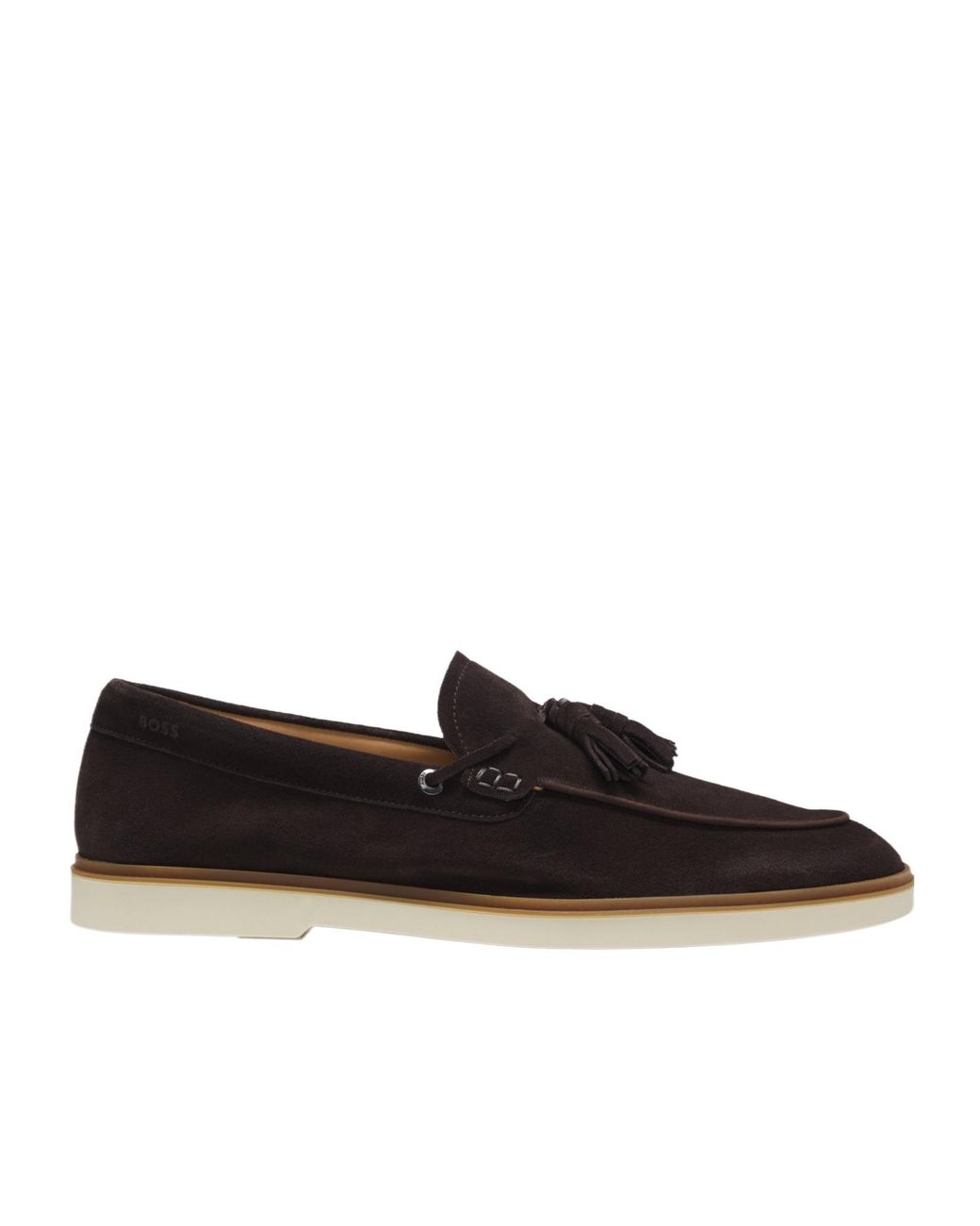 Boss Black Tassel-Detail Suede Loafers for men