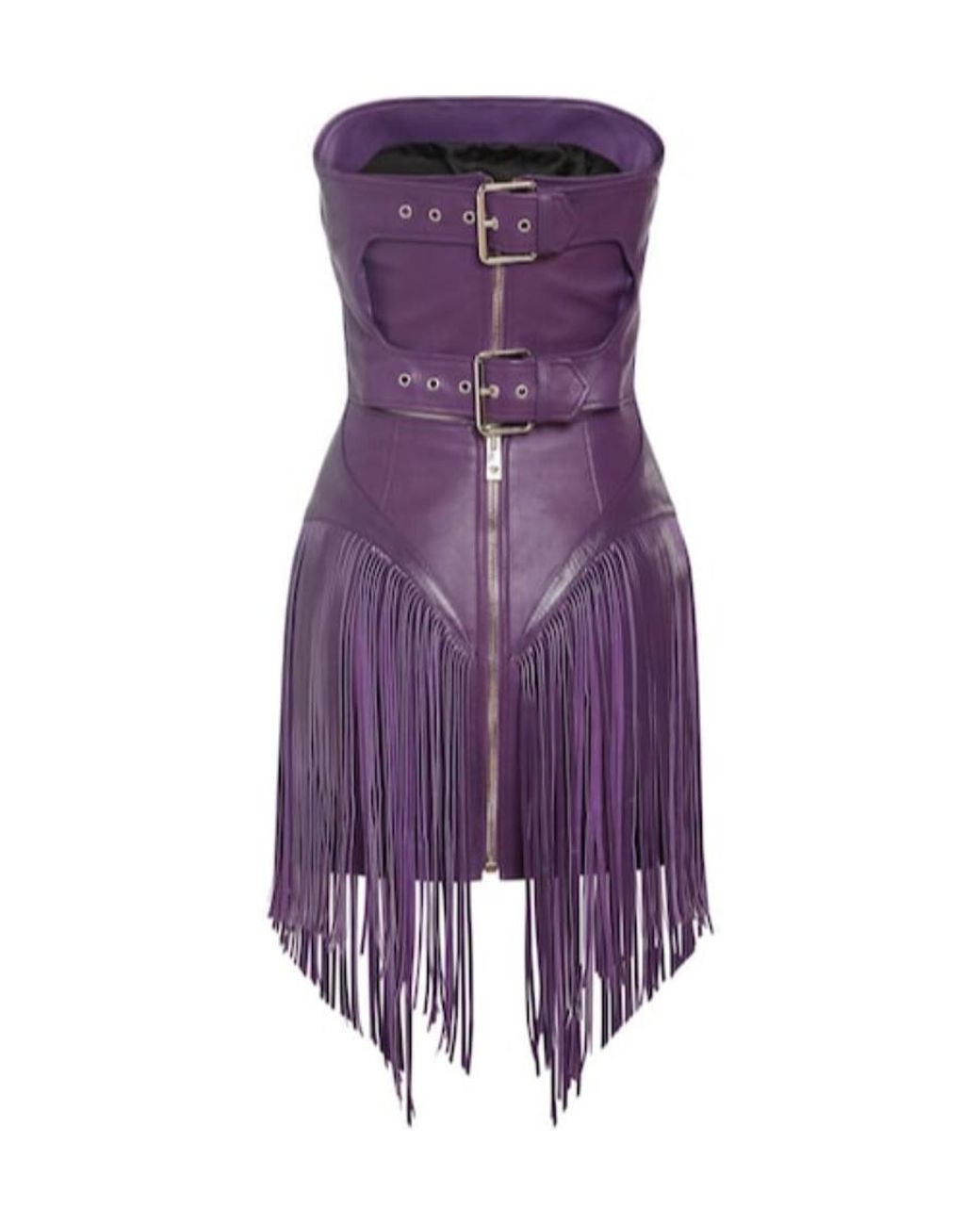 Versace Purple Fringed Mini Dress
