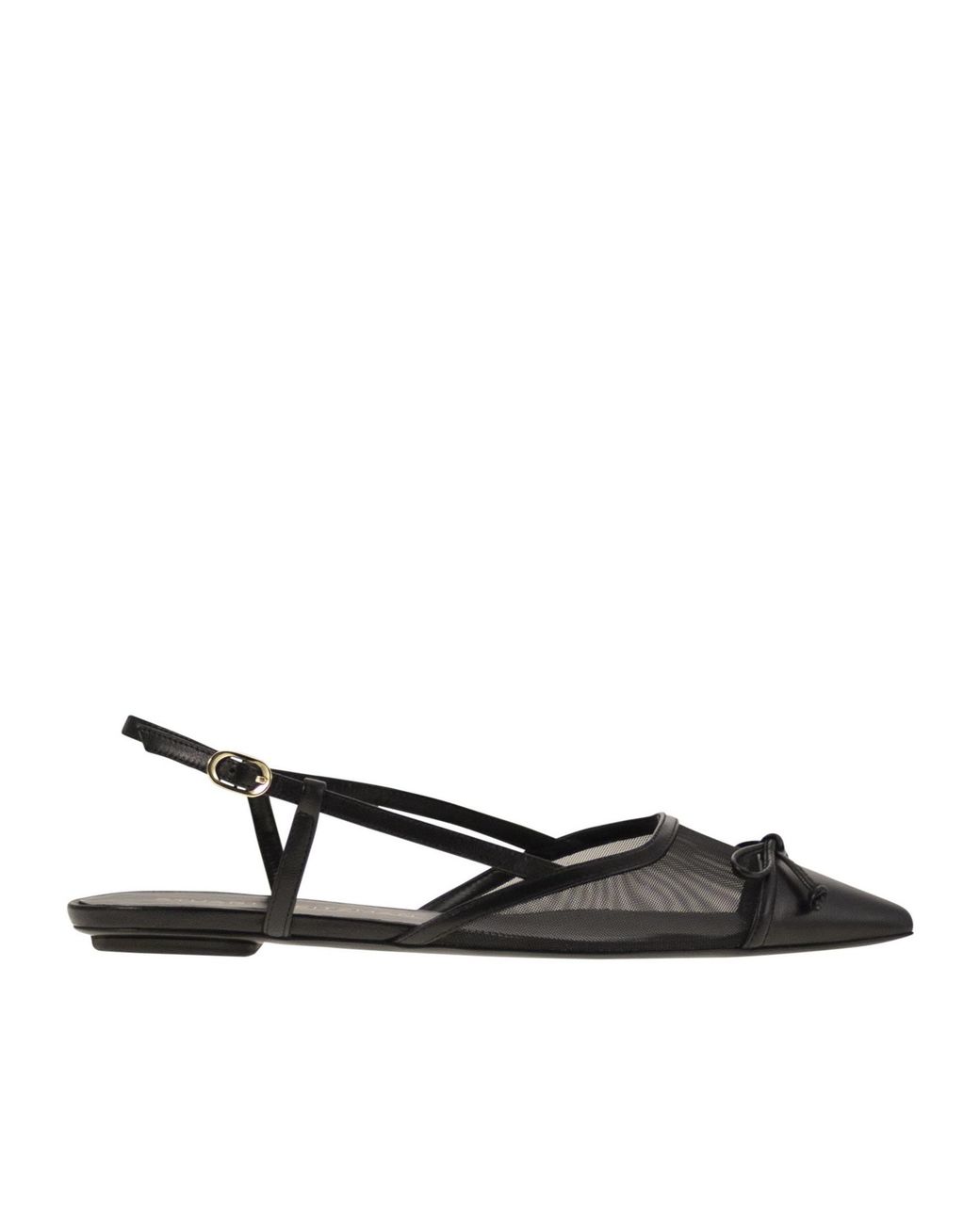 Stuart Weitzman Black Clear Quilted Pointed Flat Sandals