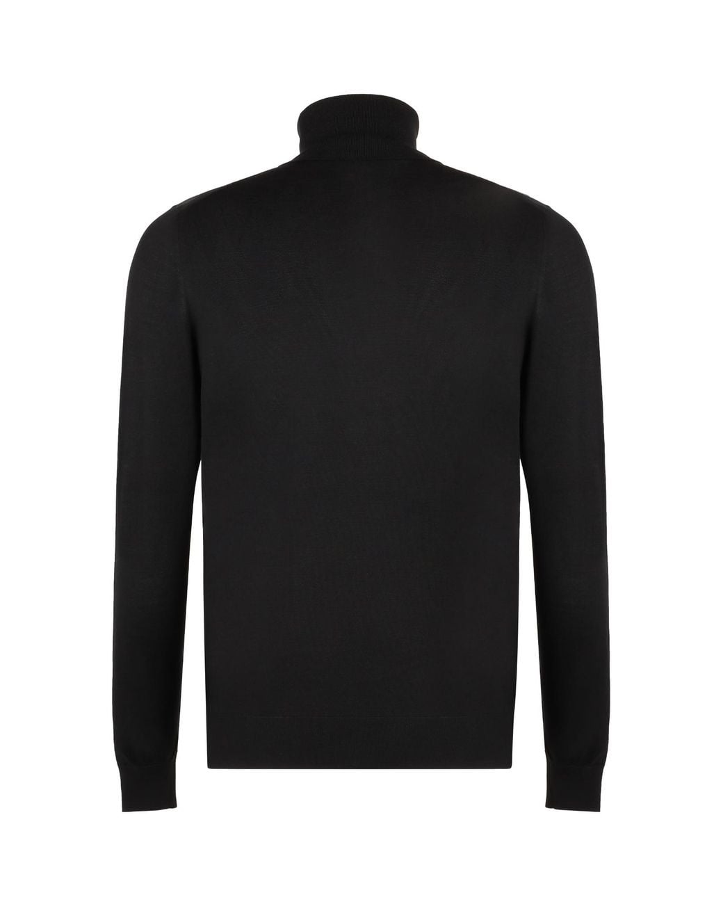 Kiton Black Turtleneck Knit Pullover for men