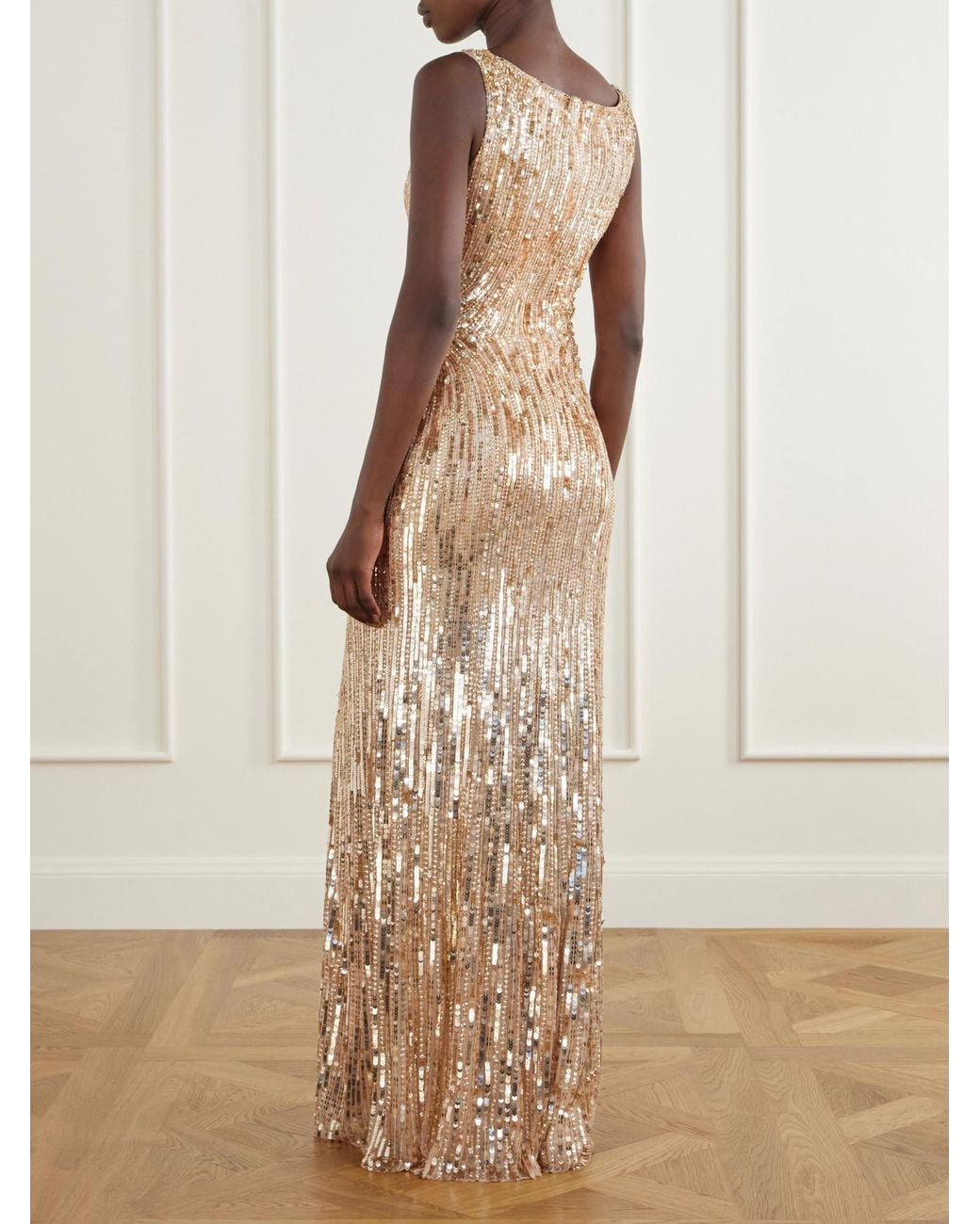 Jenny Packham Natural Sequin Sunflower Dress
