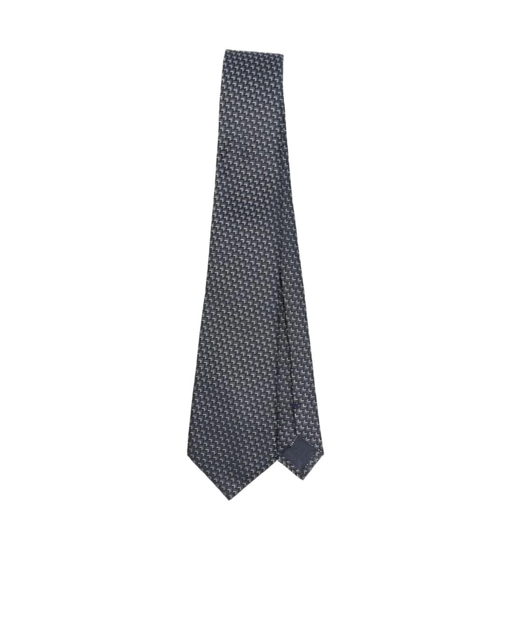 Giorgio Armani Blue Pattern-Jacquard Tie for men