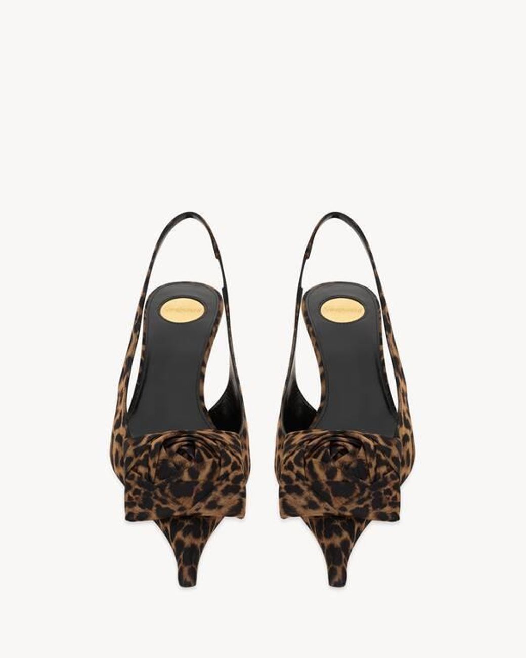 Saint Laurent Brown Silk Dakota Slingback Pumps 50