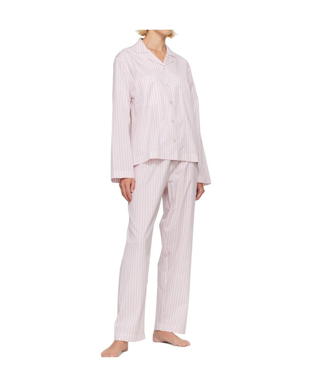 Tekla White Striped Pajamas