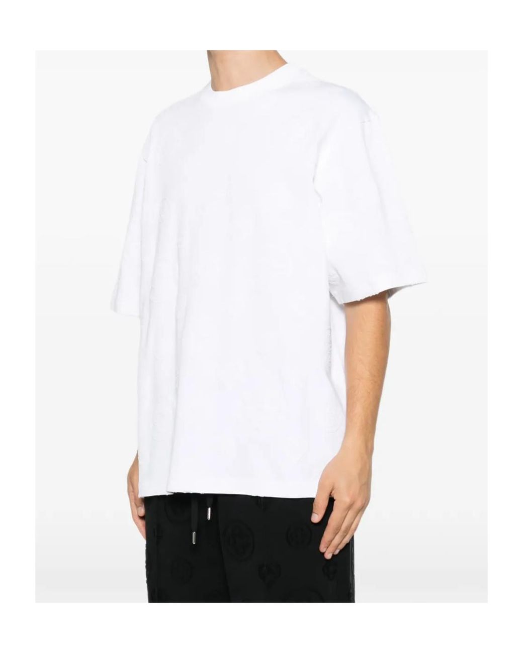 Casablanca White Logo-Embossed T-Shirt for men