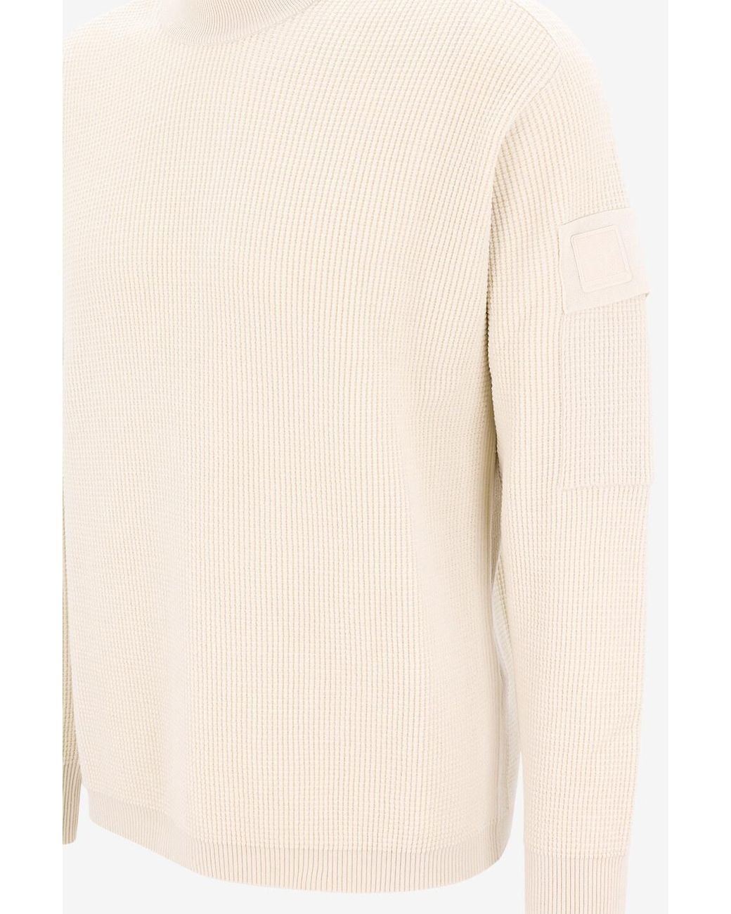 C P Company White Crew-Neck Pullover for men