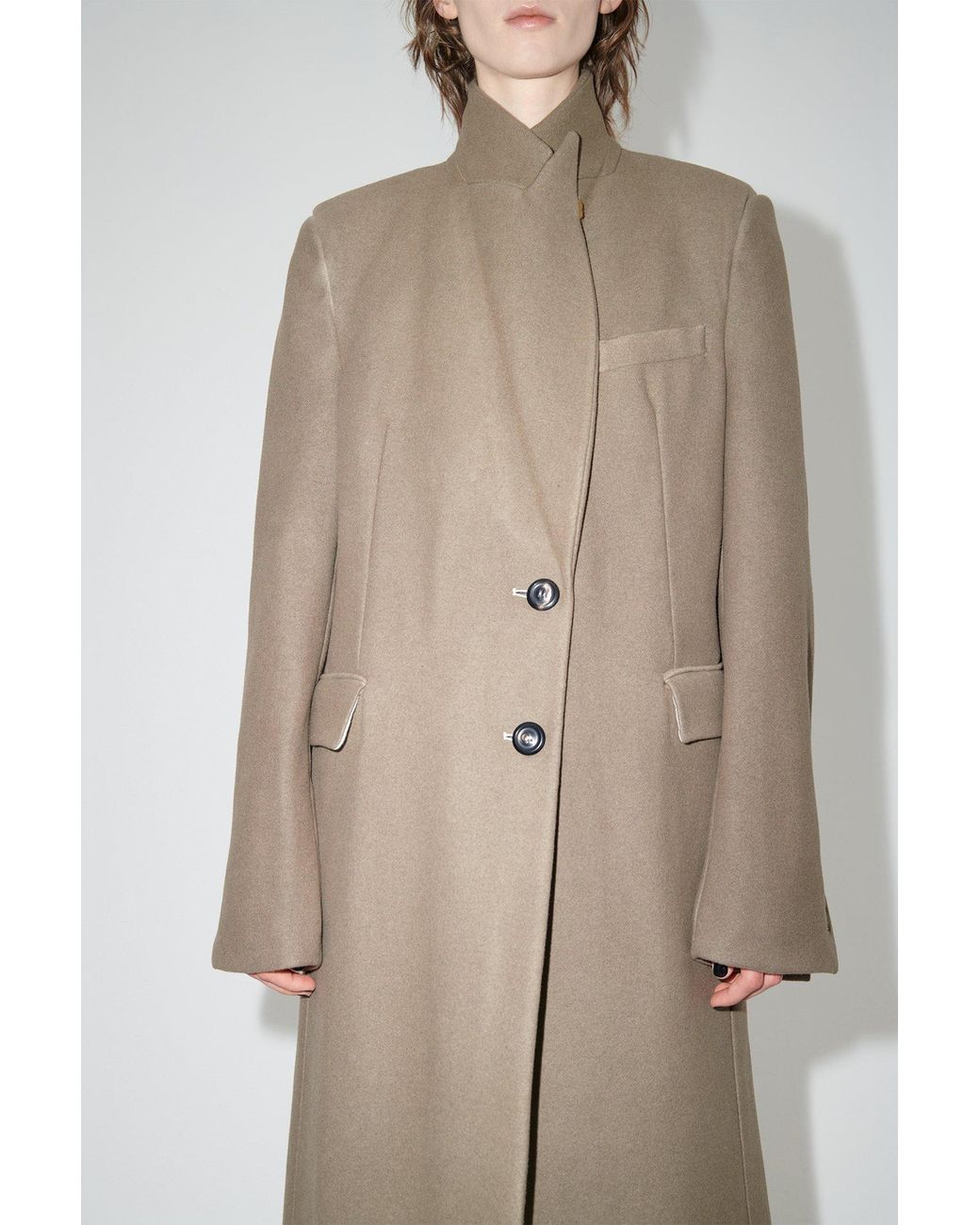 Our Legacy Natural Single-Breasted Wool Coat