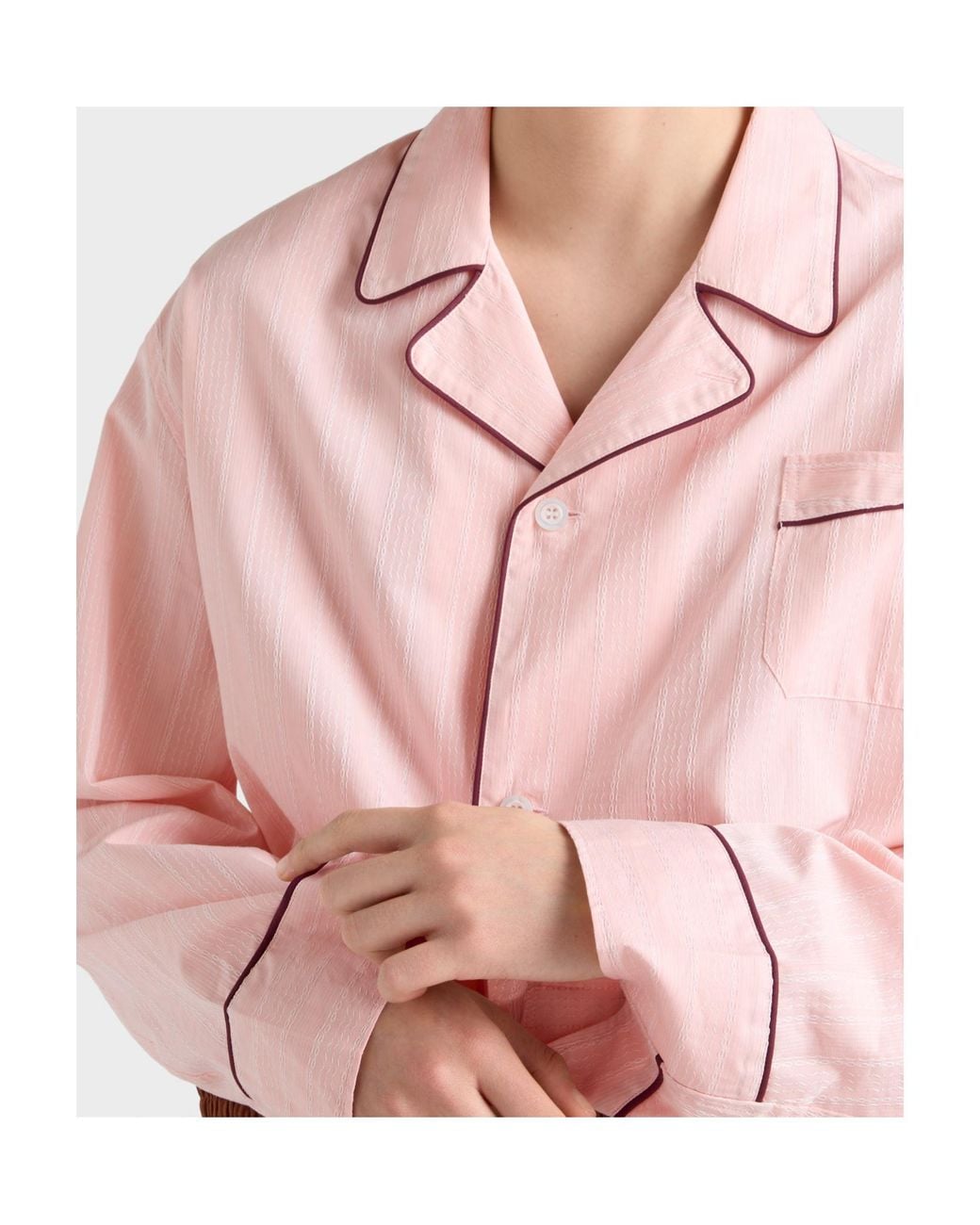Prada Pink Long-Sleeved Button-Up Shirt