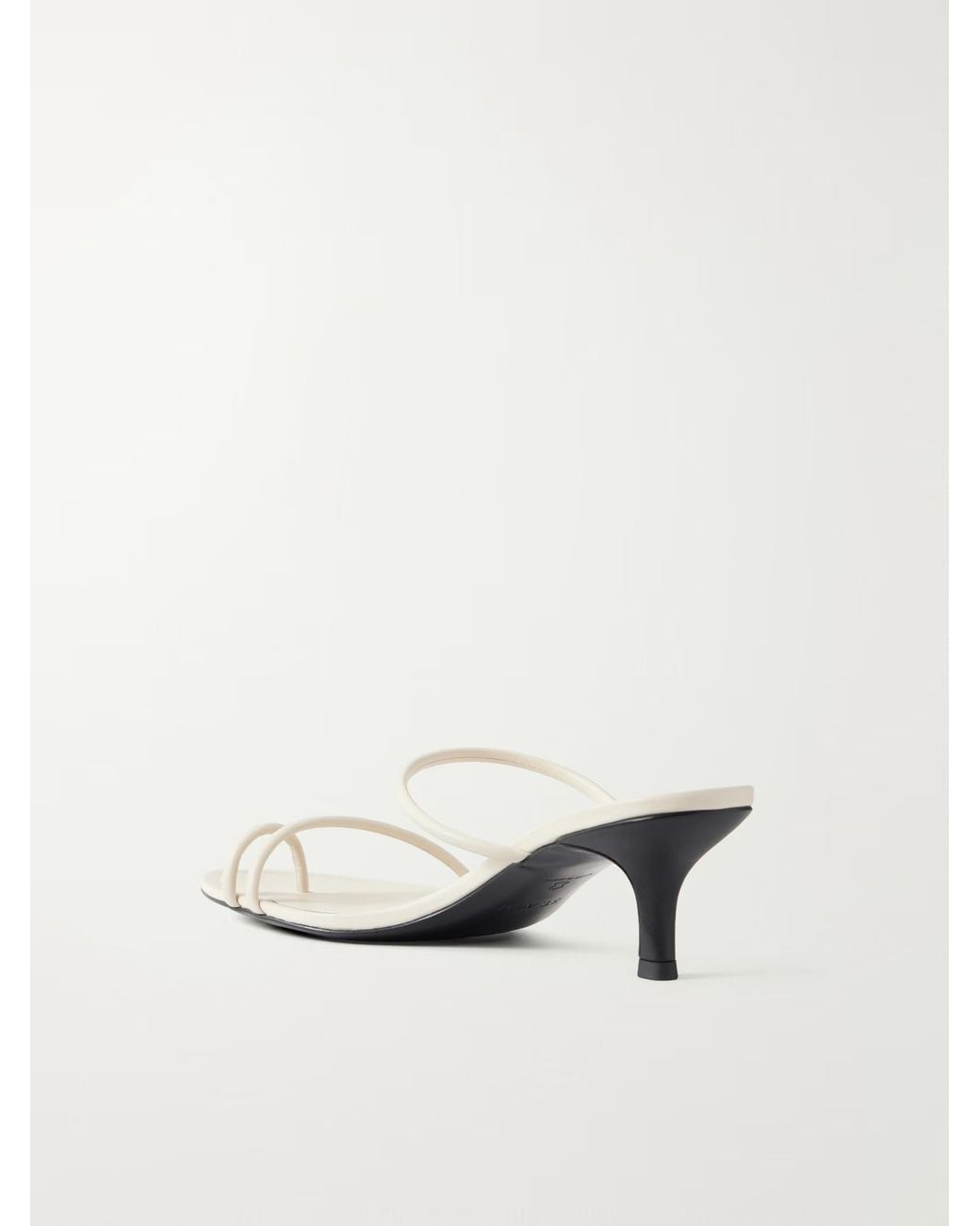 St. Agni White Round-Toe High-Heeled Sandals