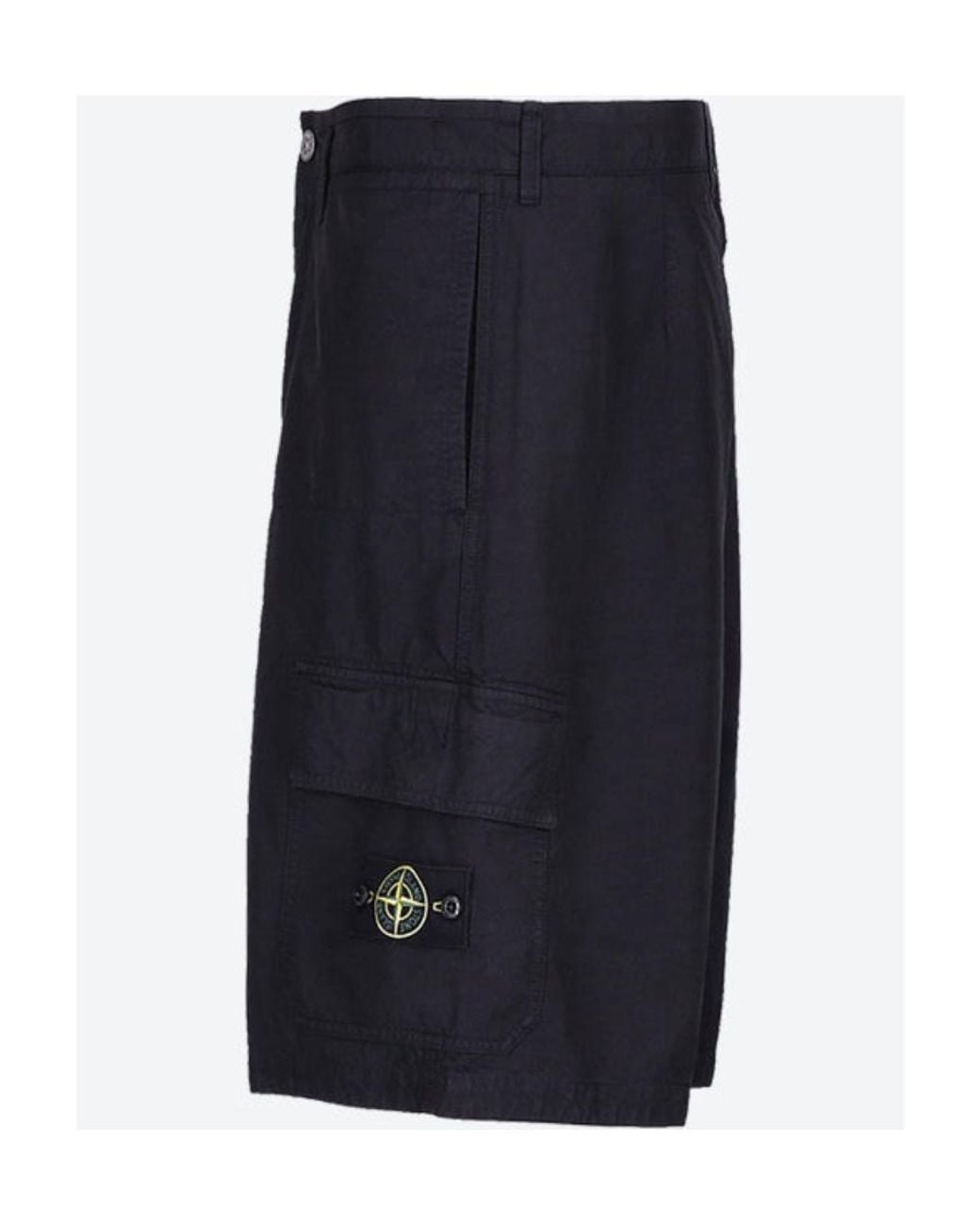 Stone Island Blue Logo Shorts for men