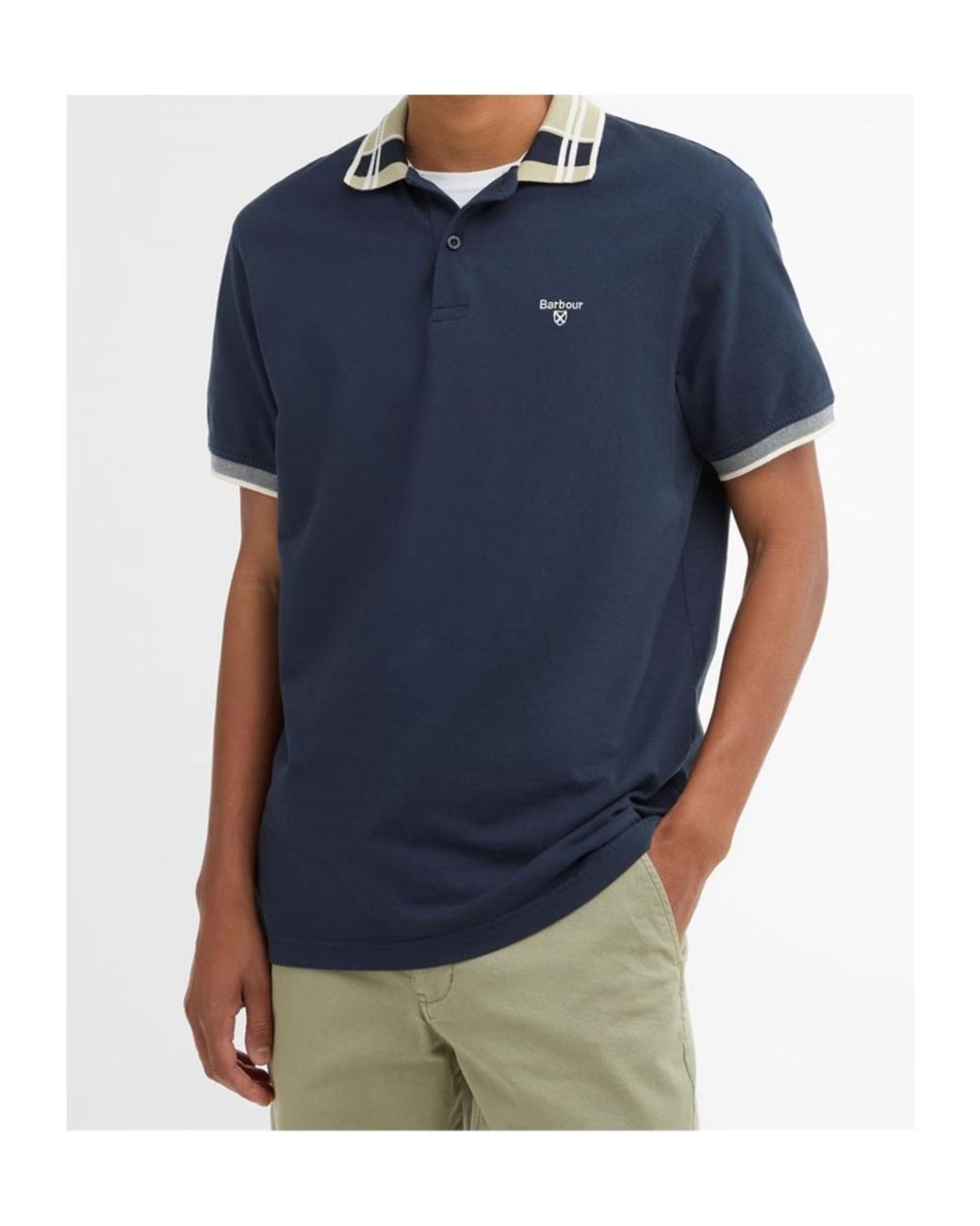 Barbour Blue Logo Embroidered Polo Shirt for men