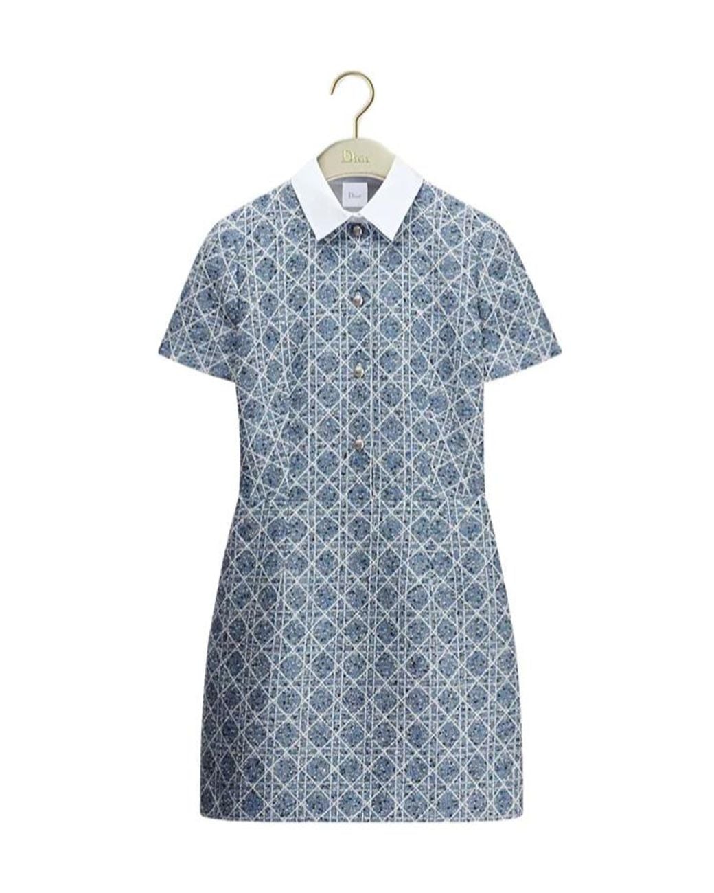 Dior Blue Short Macrocannage Dress