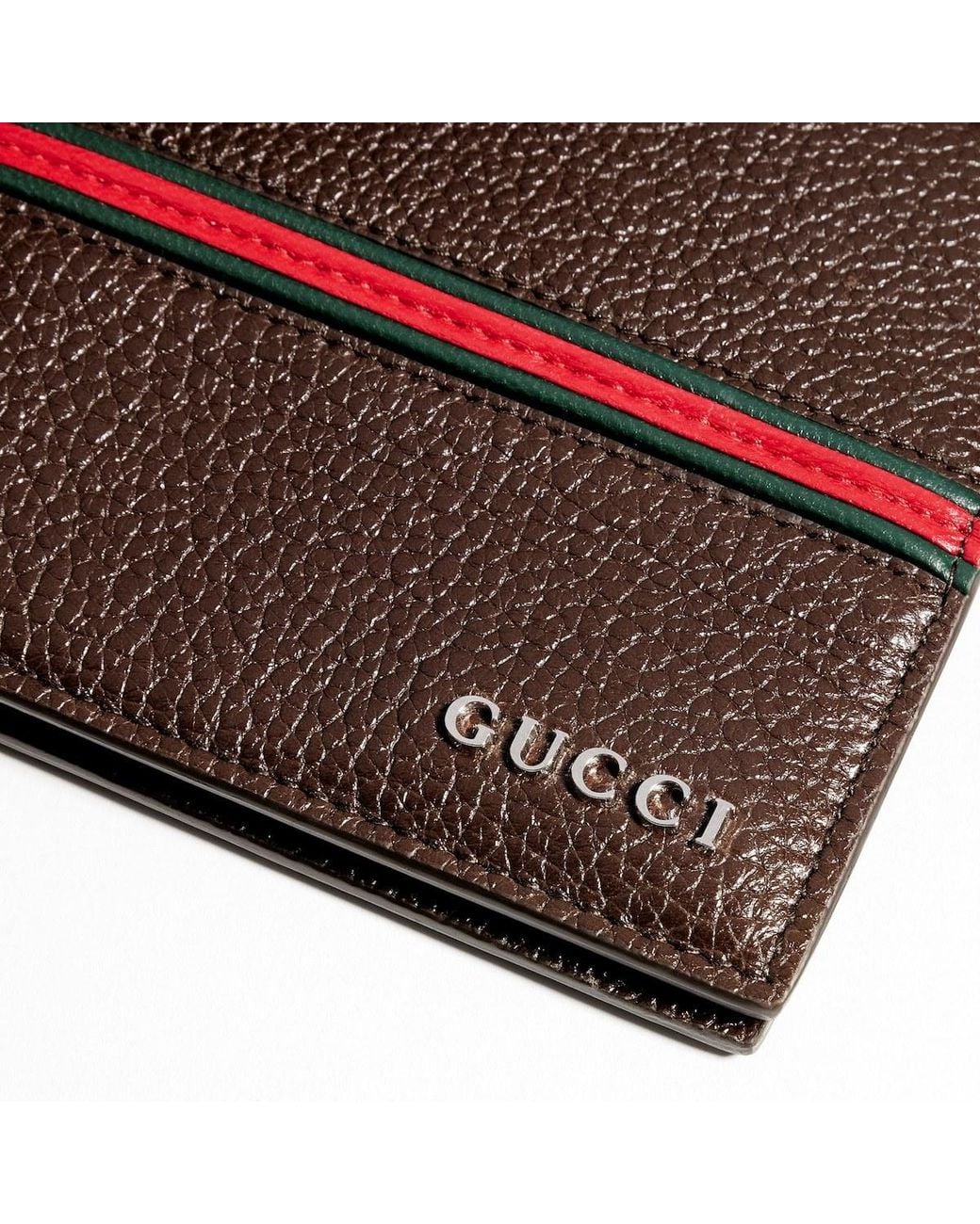 Gucci Brown Bi-Fold Wallet With Web for men