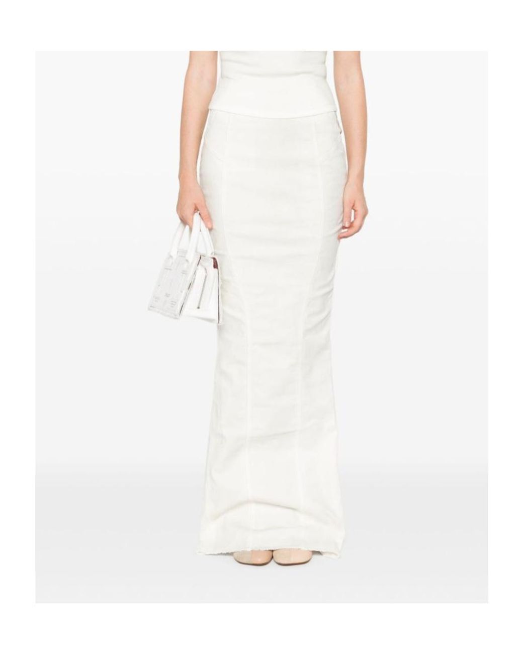 Entire studios White Channel Denim Skirt