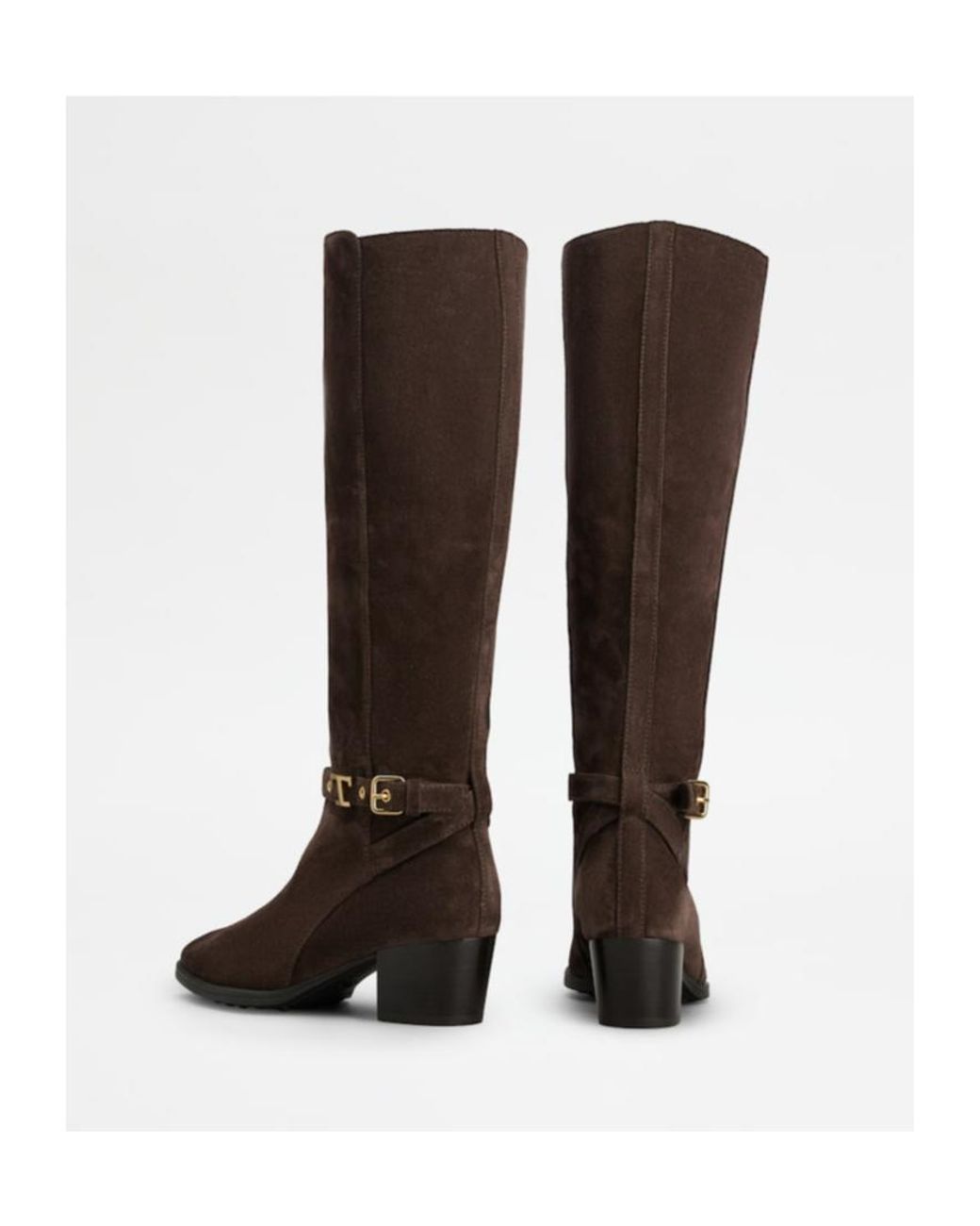 Tod's Brown Knee-High Block Heel Boots