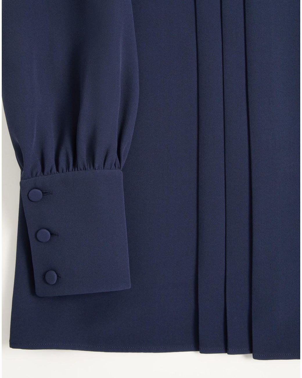 Valentino Blue Pleat Detailed Belted Top