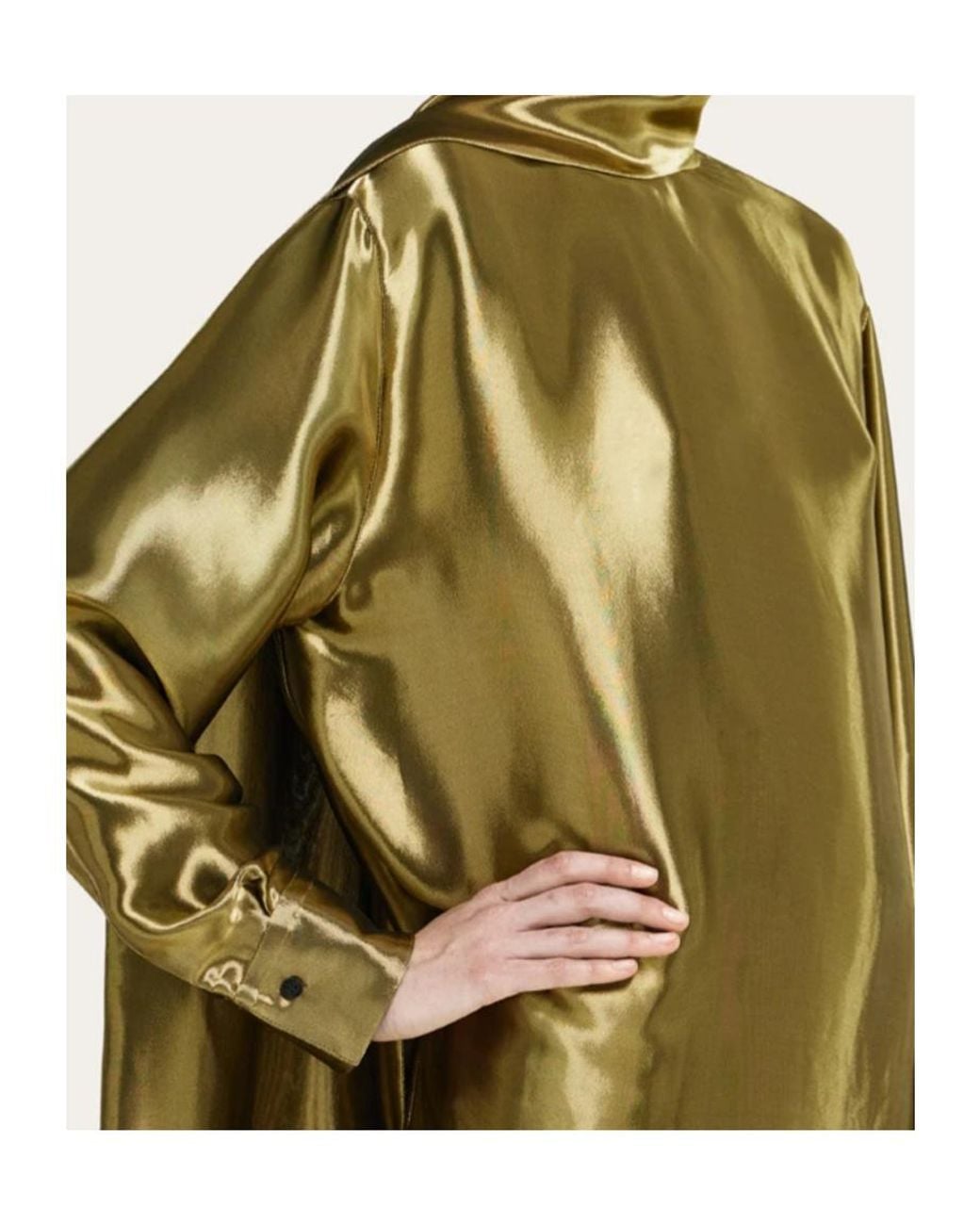 Ferragamo Yellow Liquid Lamé Blouse