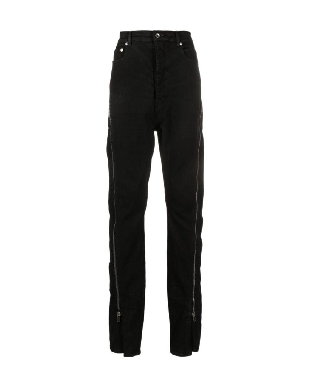 Rick Owens Black Bolan Banana Exposed-Zip Jeans for men