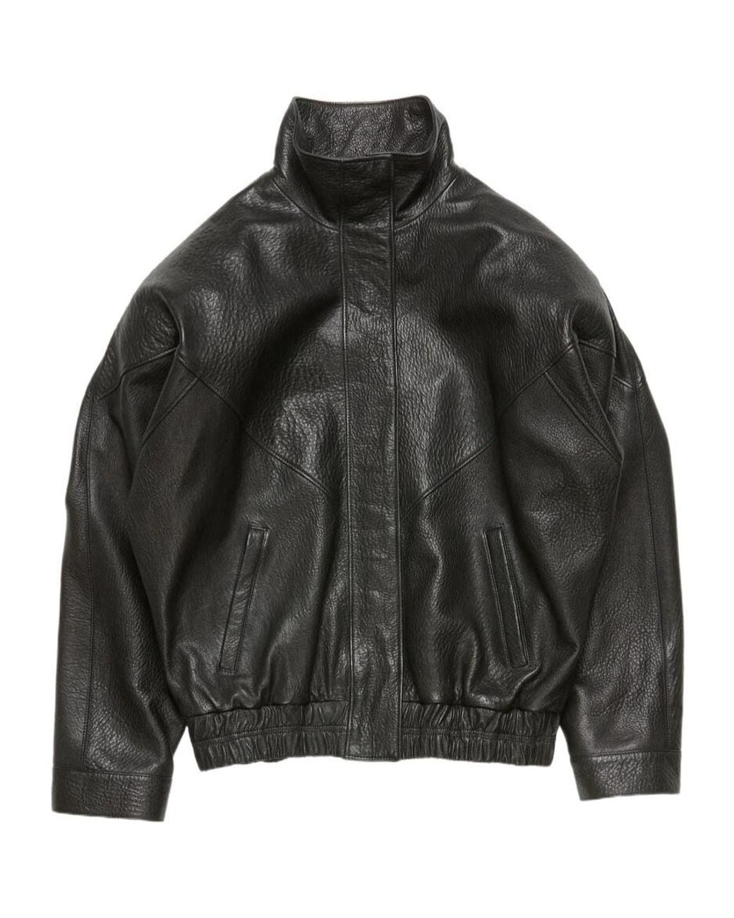 Acne Black Leather Logo Blouson
