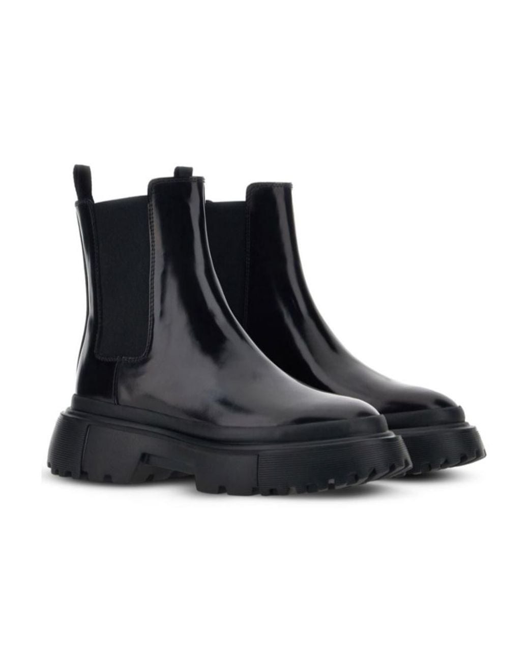 Hogan Black Round-Toe Ankle Boots