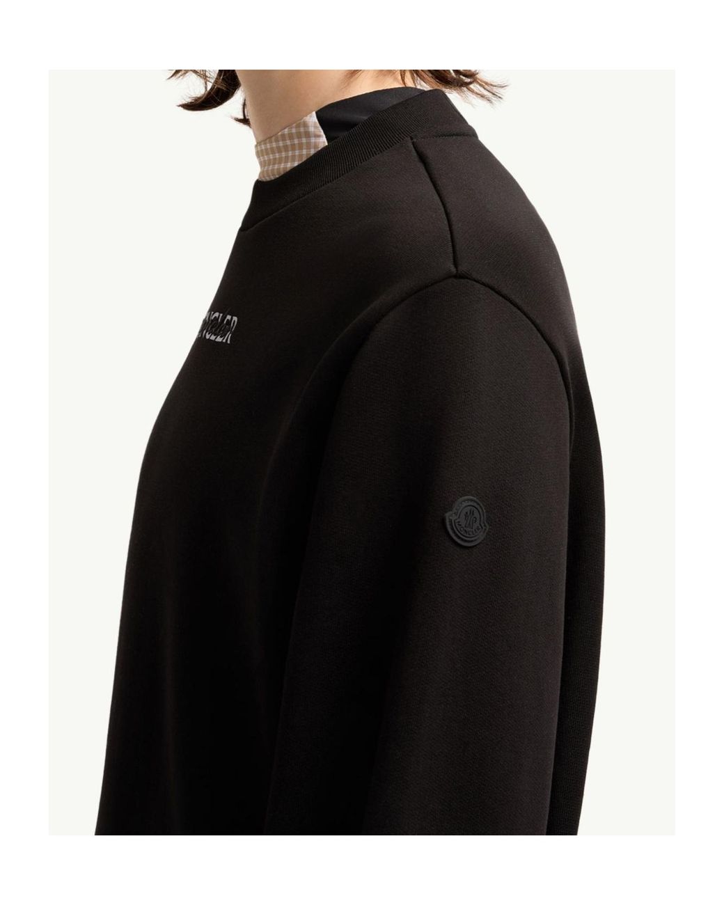 Moncler Black Logo Patch Crewneck Sweatshirt