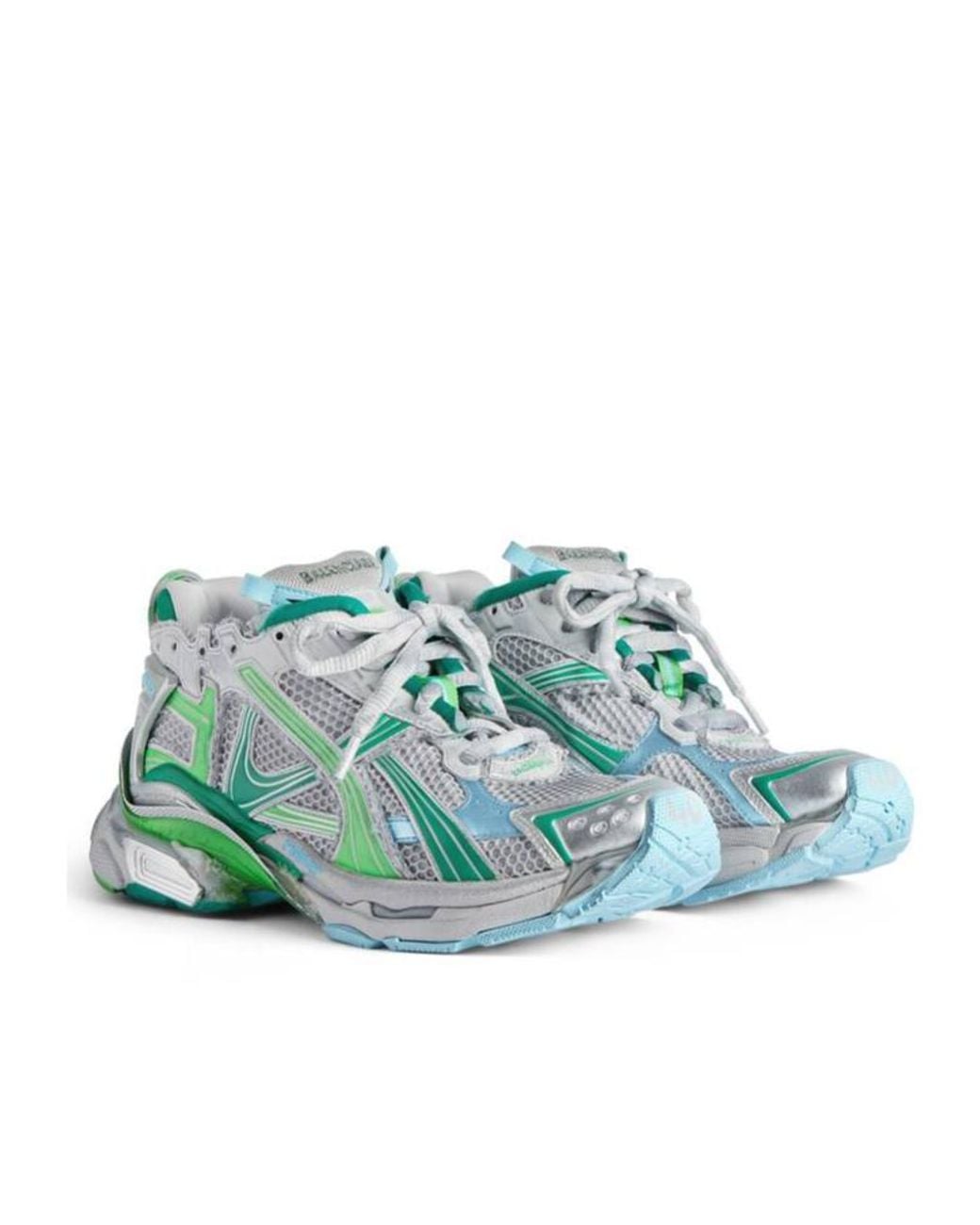 Balenciaga Green Runner Lace-Up Sneakers for men