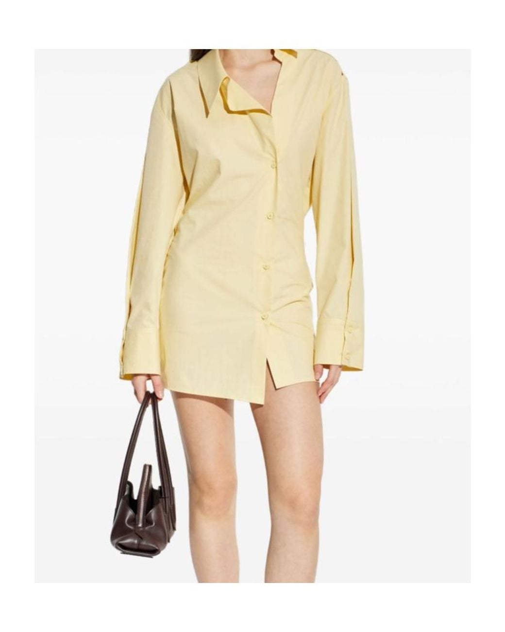 The Attico Metallic The Asymmetric Mini Shirt Dress