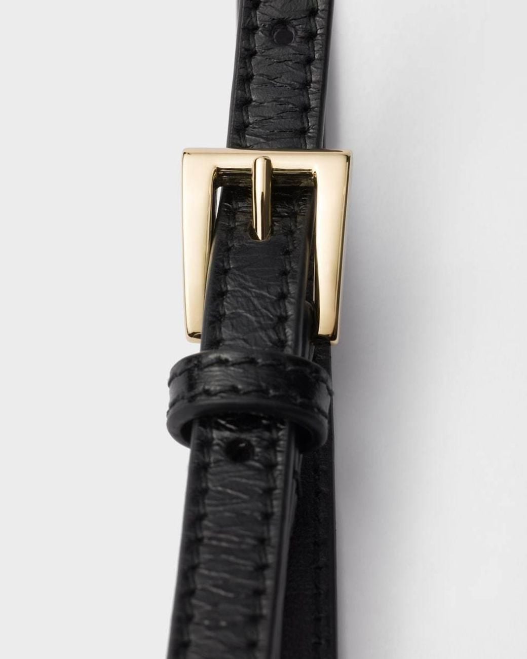 Prada White Slim Buckle Belt