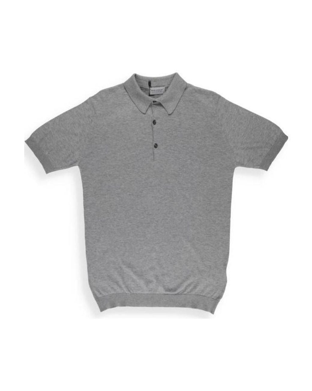 John Smedley Gray Adrian Fine Knit Polo Shirt for men