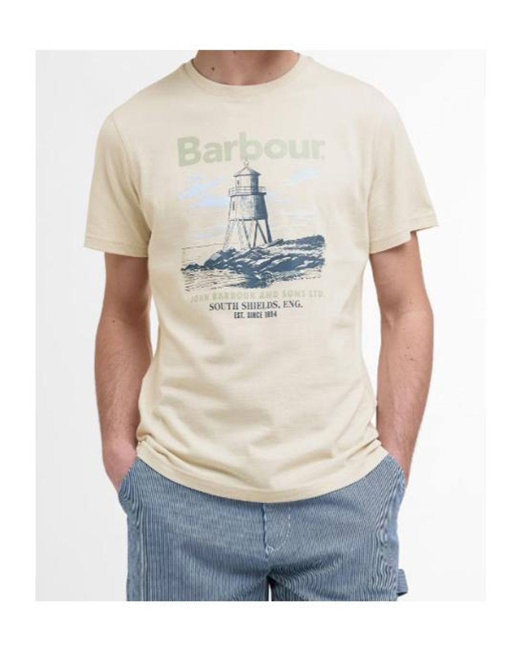 Barbour White B.Li Harbourside Tee Sn53 for men